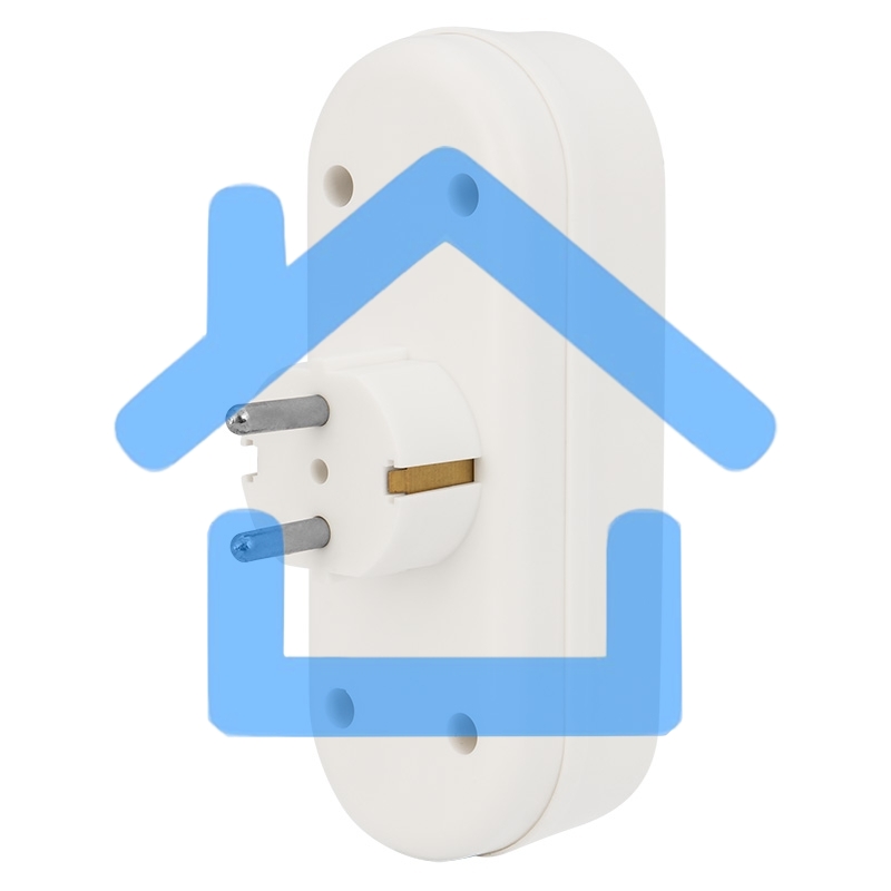 Тройник электрический линейный 16 А с заземлением белый Rexant