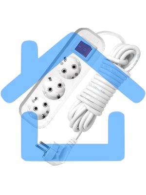 Удлинитель 3х5м с заземл. 16А IP20 S-303 с выкл. ПВС 3х1 UNIVersal 9631987