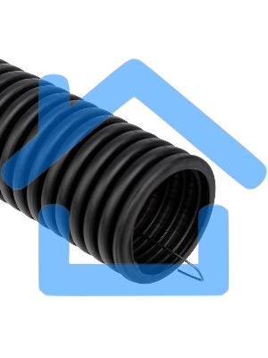 Труба гофрированная ПНД d40мм с протяжкой черный (уп.15м) Rexant 28-0040-3