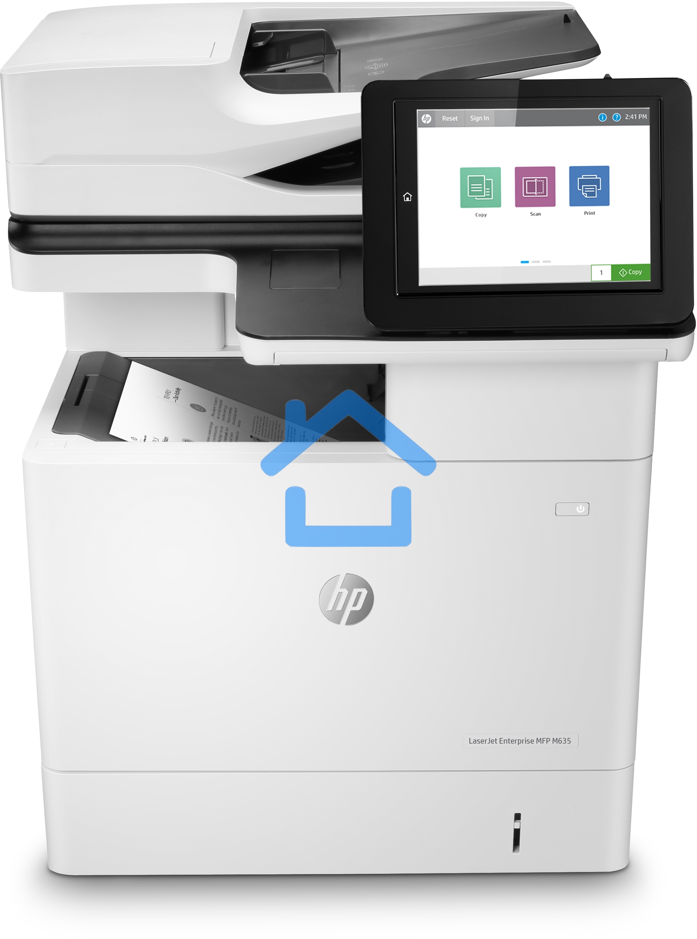 МФУ лазерное HP LaserJet Enterprise MFP M635h (A4, принтер/копир/сканер, 1200dpi, 61ppm, 1.5Gb+HDD500Gb, DADF150, Duplex, Lan, USB) (7PS97A)