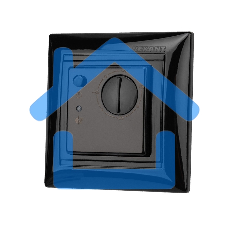 Терморегулятор механический RX-308B черный (совместим с Legrand серии Valena) Rexant