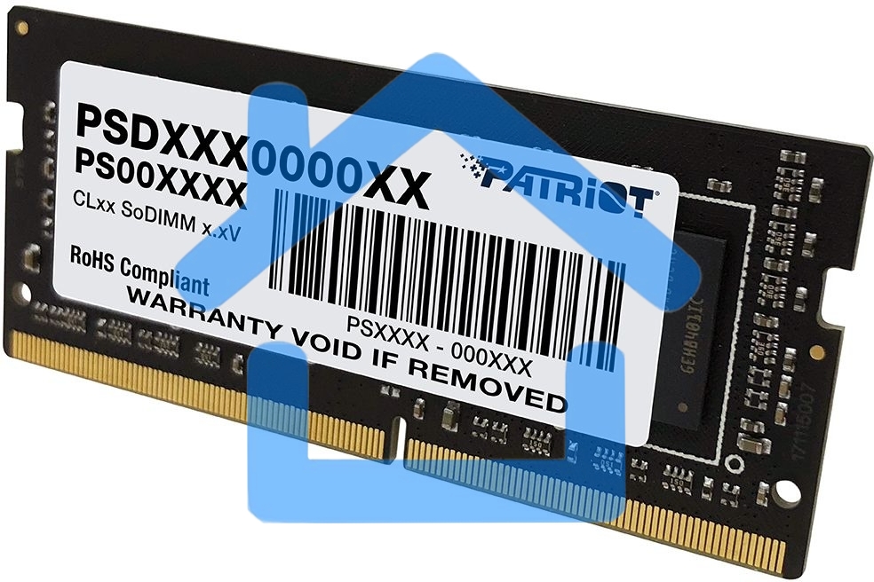 Оперативная память Patriot Signature, DDR4, 16Gb (1x16 Gb), 3200 MHz, CL22, SO-DIMM