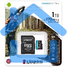 Флеш карта Kingston 1Tb microSDXC Canvas Go Plus 170R A2 U3 V30 Card + ADP/ Kingston 1Tb microSDXC Canvas Go Plus 170R A2 U3 V30 Card + ADP