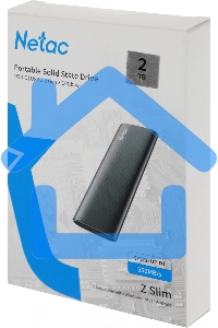 Внешний SSD Netac Z SLIM, 2TB, USB 3.2 Gen 2 Type-C, R/W 550/480, черный