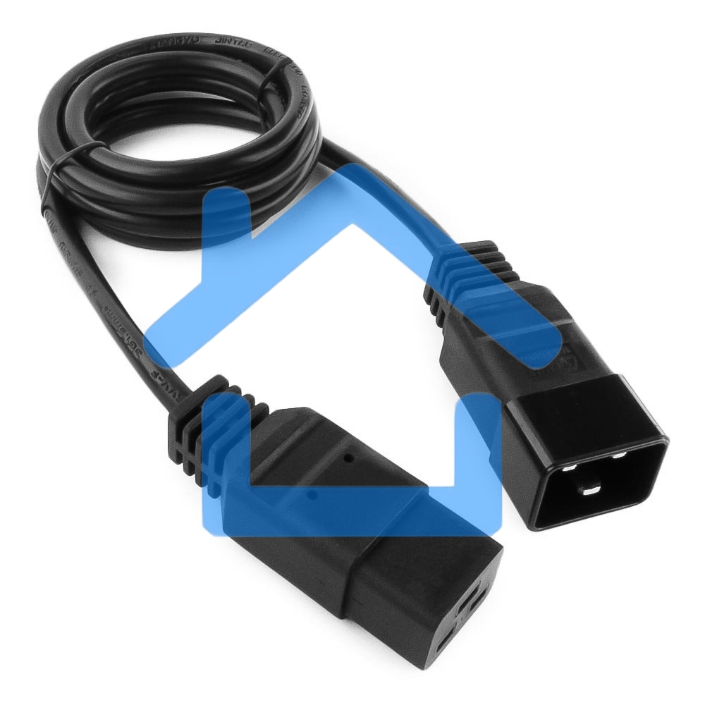 Кабель питания для UPC Gembird/Cablexpert, 1.5м, С19 - C20, 16А, черный, с заземлением(PC-189-C19)