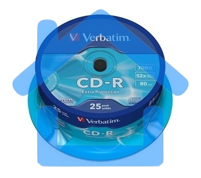 Диск CD-R Verbatim 700Mb 52x Cake Box (25шт) (43432)