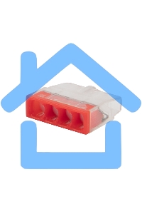 Экспресс-клемма с пастой Rexant СМК 2273-244, 4-проводная 0.5-2.5 мм², прозрачная (100 шт./уп.)