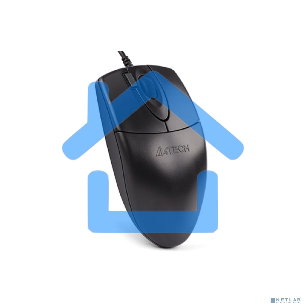 Мышь проводная A4Tech OP-620DS черный, 1000 dpi, USB, кнопки - 4