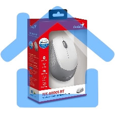 Мышь беспроводная Genius NX-8000S BT белый, 1200 dpi, радиоканал, Bluetooth, USB, кнопки - 3