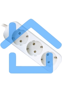 Удлинитель Defender E330 белый 3.0 м, 3 розетки 