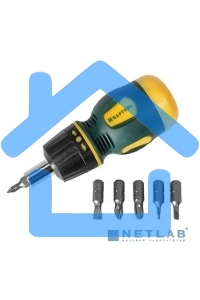 Набор KRAFTOOL 26190-H7 отвертка реверсивная с битами SL3/5/6мм PH1/2/3 7шт