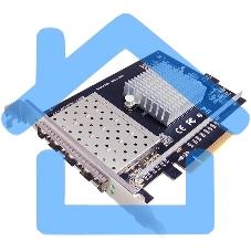 Сетевая карта 10G Quad Port SFP+ PCIe Ethernet Adapter with Intel XL710-BM1 Chipset