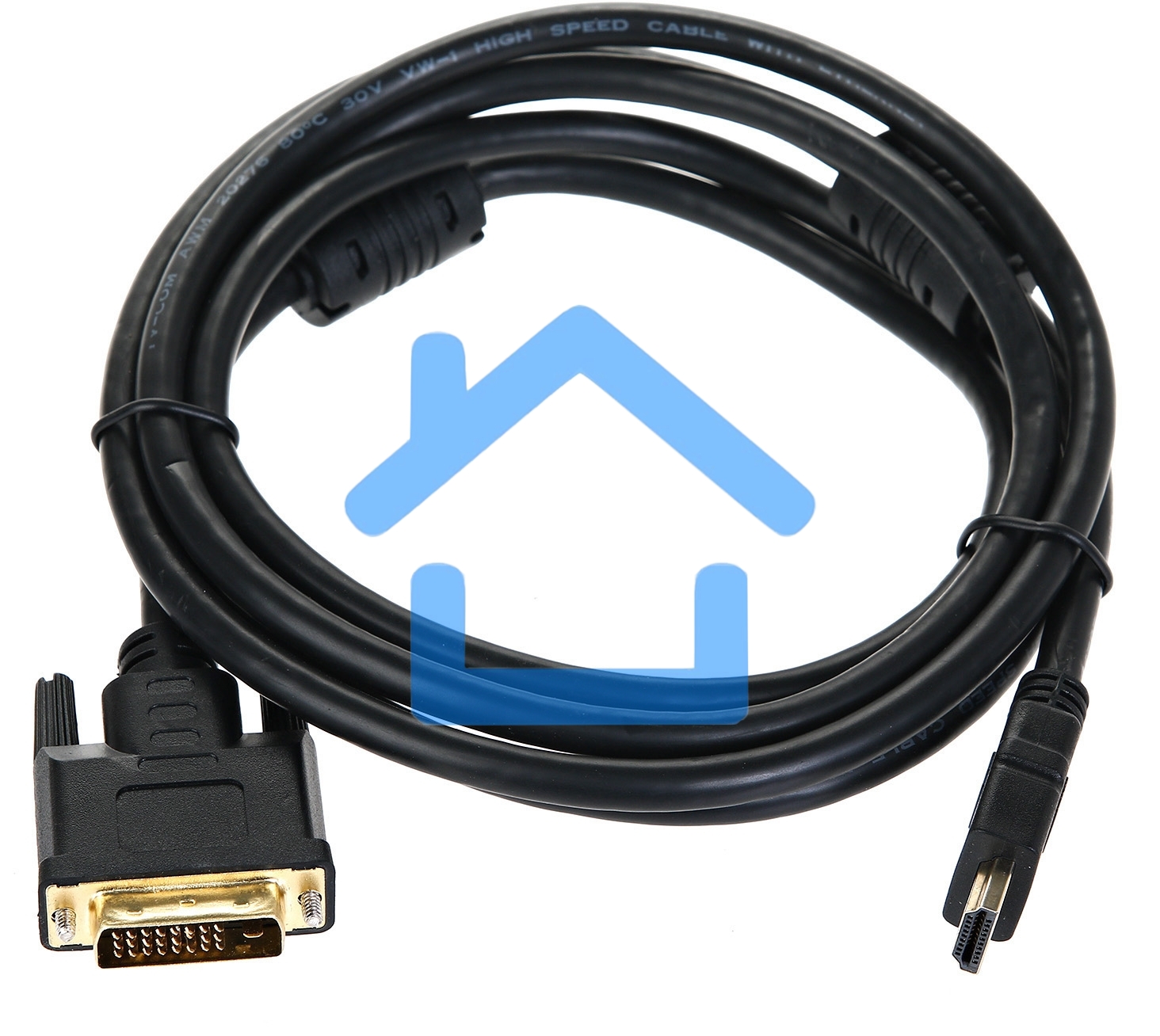 Кабель HDMI to DVI-D (19M -25M) 2м, TV-COM, 2 фильтра <LCG135F-2M>