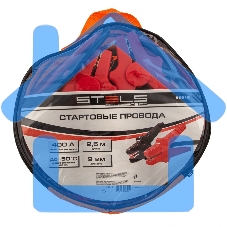 Провода стартовые, 400 А, 2,5 м, сумка на молнии Stels 55919