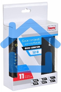 Блок питания Buro BUM-1200C120 ручной 120W 15V-24V 8-connectors 6A 1xUSB 1A от прикуривателя
