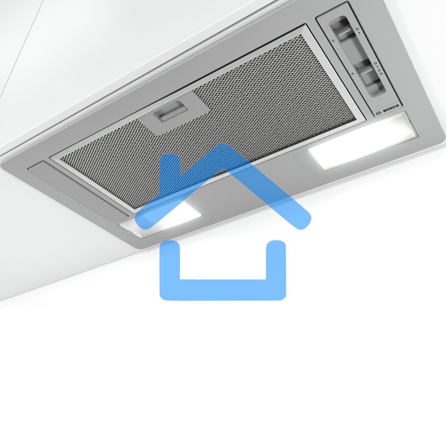 Вытяжка встраиваемая Bosch DLN52AC70 нержавеющая сталь, 53.4 см, 302 куб. м/ч, 54 дБ