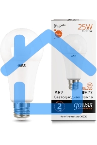 Лампа светодиодная Gauss LED Elementary A67 25W E27 2000lm 3000K 1/10/50 0