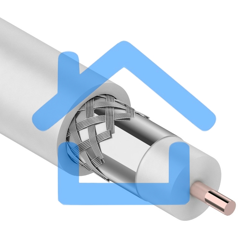Кабель коаксиальный магистральный Rexant RG-11U, 75 Ом, CCS/Al/Al, 83%, бухта 305 м, белый