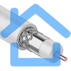 Кабель коаксиальный магистральный Rexant RG-11U, 75 Ом, CCS/Al/Al, 83%, бухта 305 м, белый