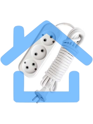 Удлинитель 3х3м без заземл. 10А IP20 Е-203 АБС-пл. ПВС 2х0.75 UNIVersal 9631964