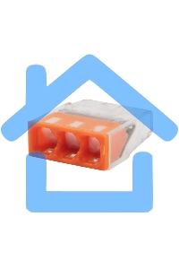 Экспресс-клемма с пастой Rexant СМК 2273-243, 3-проводная 0.5-2.5 мм², прозрачная (100 шт./уп.)