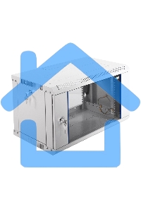 Шкаф телеком. настенный разборный 6U (600х350) дверь стекло,цвет черный (ШРН-Э-6.350-9005) (1 коробка)