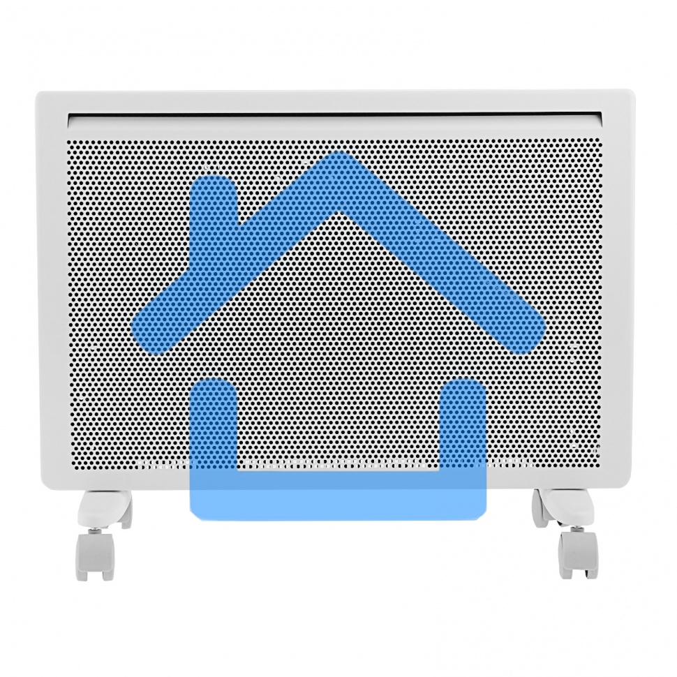 Конвектор гибридный Denzel HybridX-1500 белый, 1500 Вт, 25 м2, термостат, дисплей