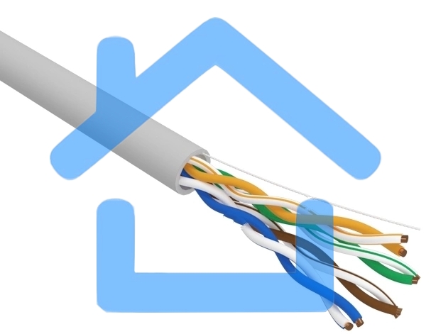 Кабель витая пара, U/UTP, CAT 5e, ZH нг(А)-HF, 4х2х0,52мм, 24AWG, INDOOR, SOLID, серый, 305м Rexant PRO