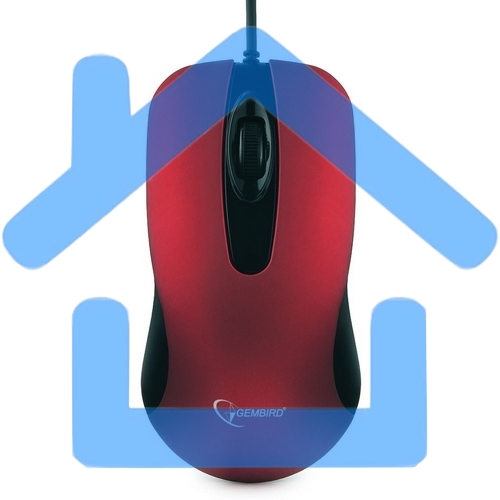 Мышь проводная Gembird MOP-400-R красный, 1000 dpi, USB, кнопки - 3