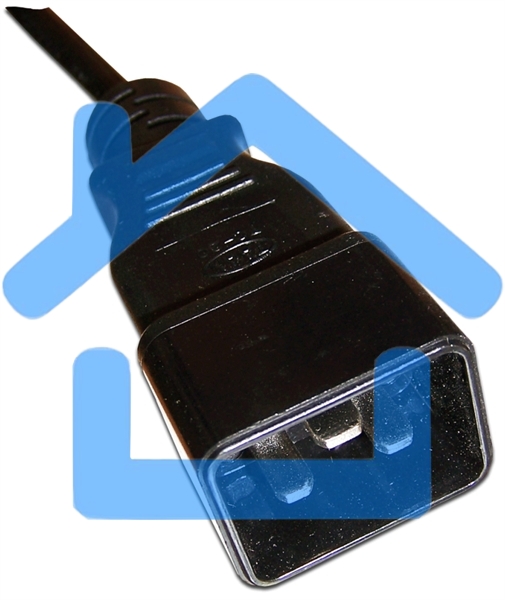 Шнур питания С13-C20, 3х0.75, 220В, 10А, черный, 0.5 метра