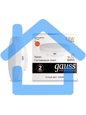 Лампа светодиодная LED Gauss Elementary 13Вт 3000K GX53 890lm