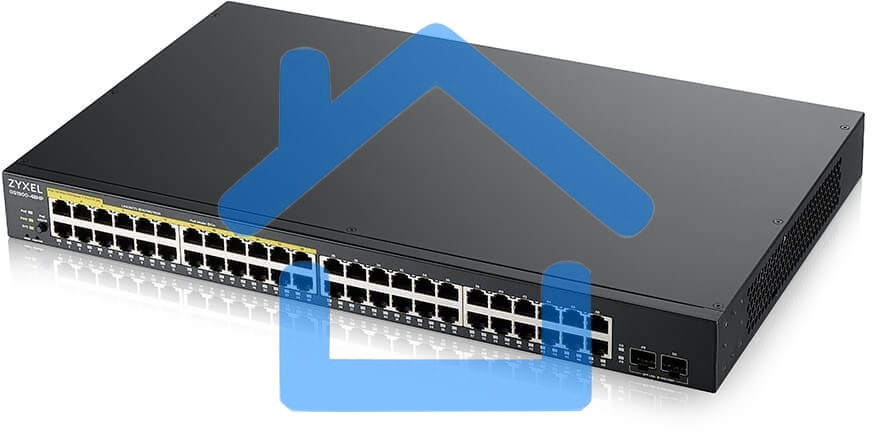 Kоммутатор Zyxel GS1900-48HPv2 Smart L2 PoE + switch, rack 19 