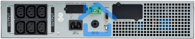 Источник бесперебойного питания однофазный Online 1000 Ва/1000 Вт, Rack mount, c LCD дисплеем 24VDC с АКБ 2U 2х9AH