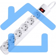 Сетевой фильтр Defender DFS 155 5.0 m, 6 розеток, белый