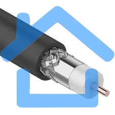 Кабель коаксиальный магистральный Rexant RG-11U, 75 Ом, CCS/Al/Al, 83%, бухта 305 м, черный OUTDOOR