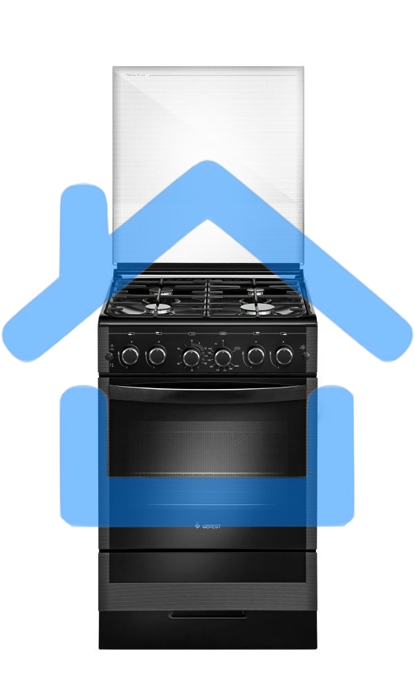 Плита газовая Gefest ПГ 5300-02 0046 черный, конфорок 4 шт, духовка 52 л, 50 см x 85 см x 58.5 см