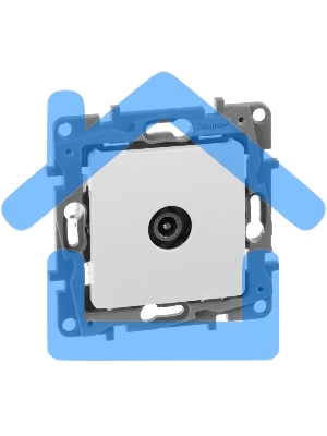 Розетка TV проходная, 15дБ, бел. ETIKA 