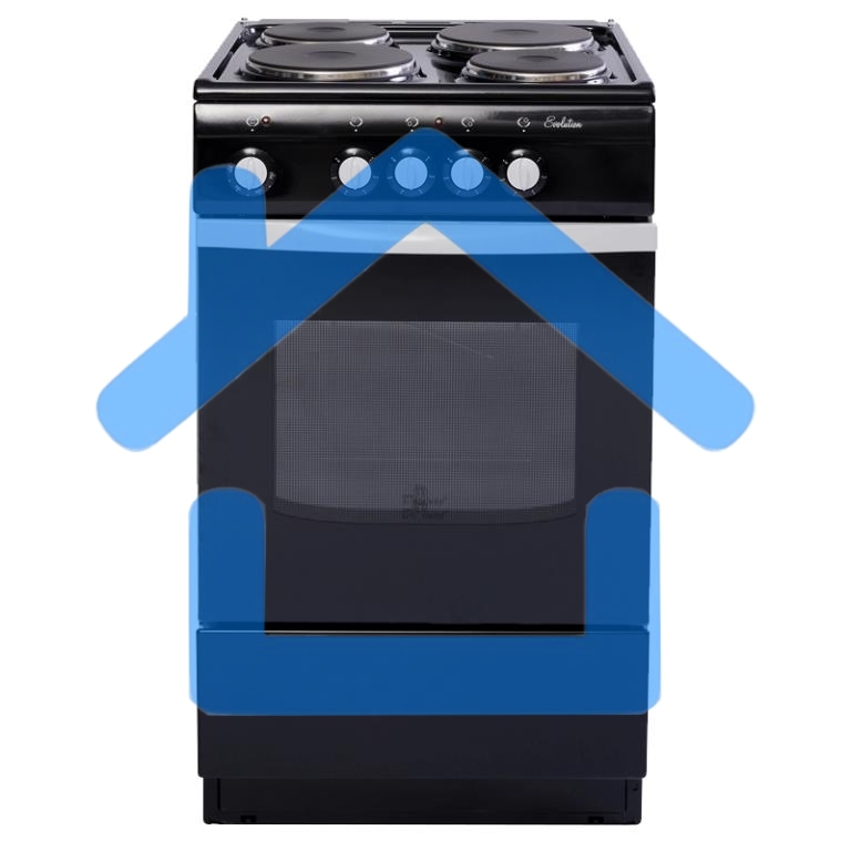 Плита электрическая De Luxe 5004.12э черный, конфорок 4 шт, духовка 46 л, 50 см x 85 см x 50 см