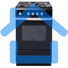 Плита электрическая De Luxe 5004.12э черный, конфорок 4 шт, духовка 46 л, 50 см x 85 см x 50 см