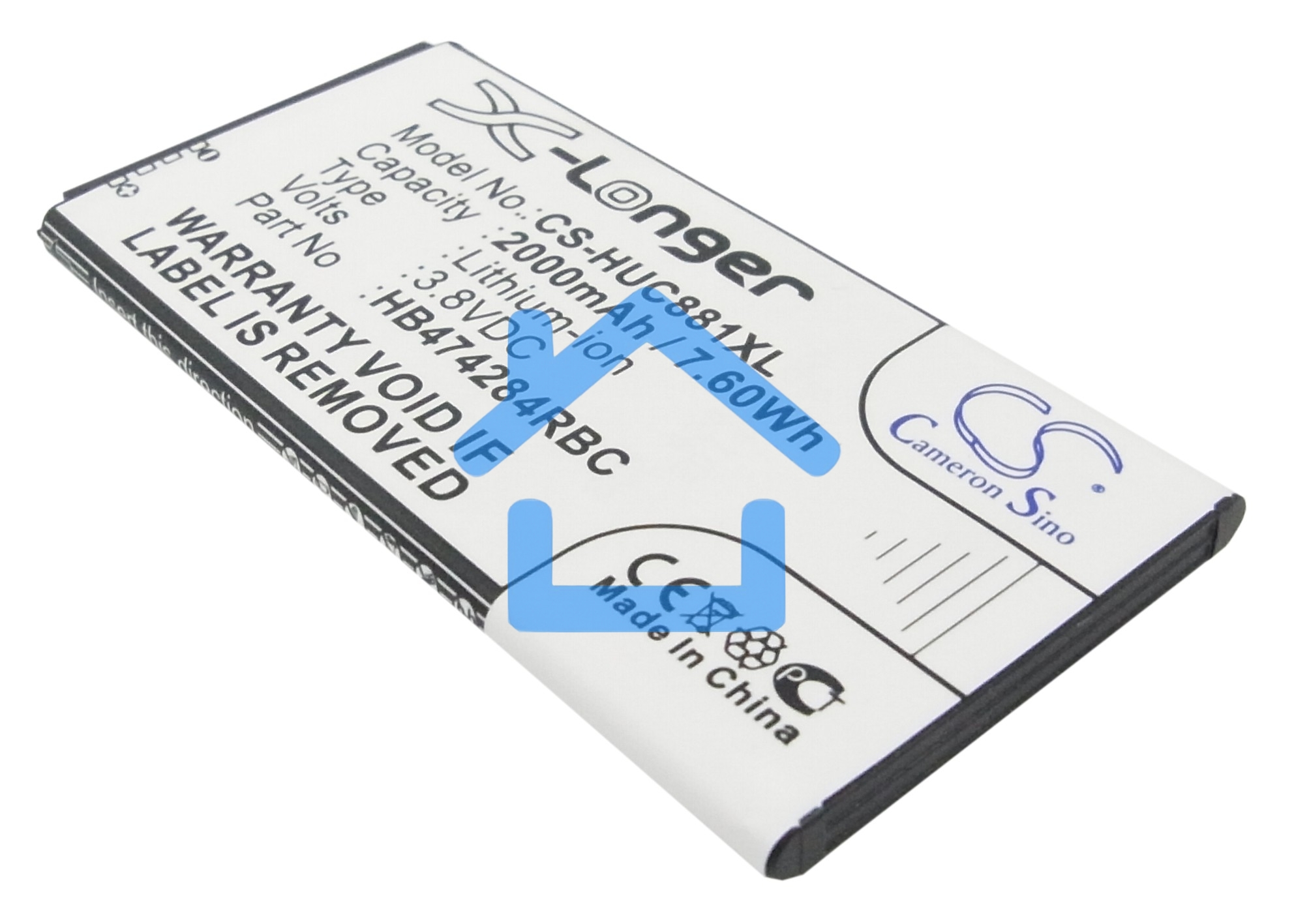 Аккумулятор CameronSino CS-HUC881XL HB474284RBC для Huawei Ascend G620 3.8V / 2000mAh / 7.60Wh