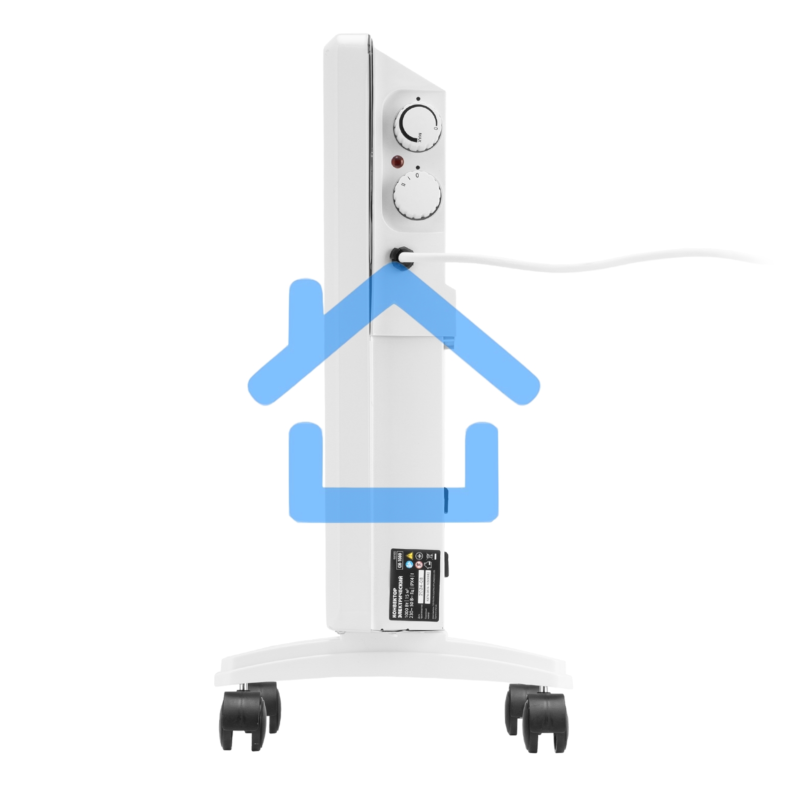Конвектор электрический MTX CH-1000, белый, 1000 Вт, 10 м2, термостат