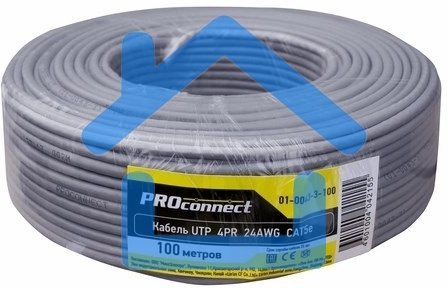 Кабель Proconnect (01-0043-3-100) Кабель UTP CAT5e 4 пары (100м) 0.51 мм