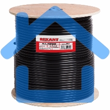 Кабель коаксиальный магистральный Rexant RG-11U, 75 Ом, CCS/Al/Al, 83%, бухта 305 м, черный OUTDOOR