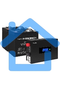 Комплект ИБП EX295994RUS + батарея 55Aч EX285667RUS 2шт (инвертор, синус, для котла, PF=1, настенный) ExeGate IdealSine SR-1500.LCD.2SH  1500VA/1500W, чистая синусоида, цветной LCD-дисплей, 2*Schuko, крепление настенное, черный + батарея ExeGate DTM 1255 