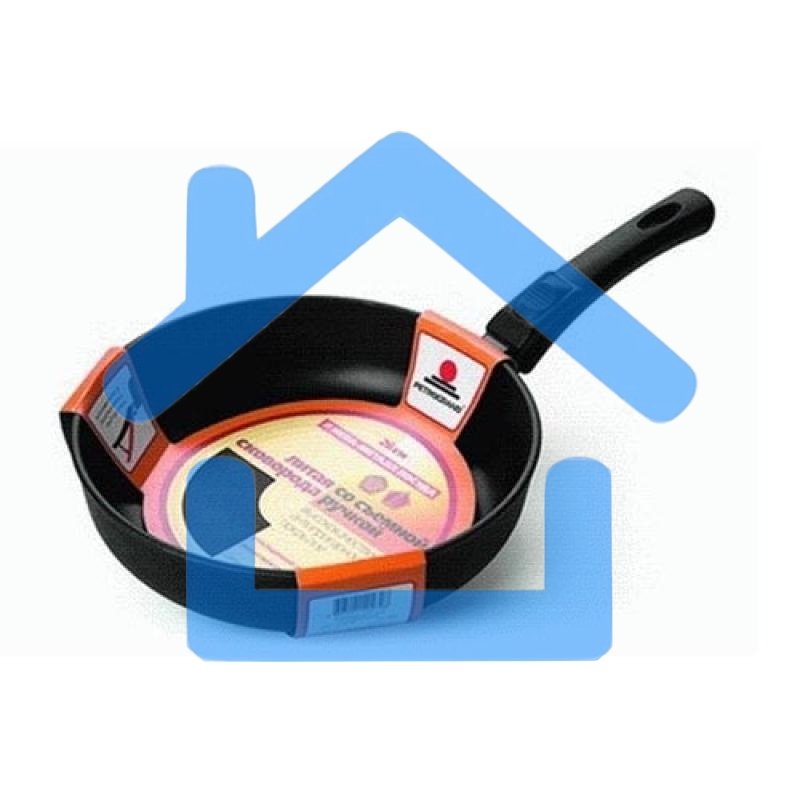 Сковорода НЕВА МЕТАЛЛ ПОСУДА 6022 д.22(Диаметр 22 см. Антипригарное покрытие Сталафлон, Съемная ручка. Равномерно нагревается за счет особой конструкции корпуса по принципу 