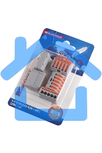 Соединительная клемма многоразовая, 5-и проводная, серая (0,08-4 мм²), (5шт.) Rexant