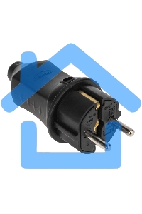 Вилка прямая влагозащищенная 2P+PE 230V, 16 А, IP44 каучук PROconnect