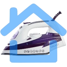 Утюг Galaxy Line GL 6106, белый с фиолетовым, паровой, 2200 Вт, постоянный пар 50 г/мин, паровой удар 180 г/мин, функции: 