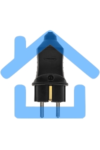 Вилка прямая влагозащищенная 2P+PE 230V, 16 А, IP44 каучук PROconnect