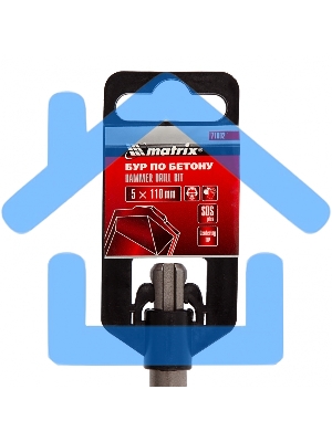 Бур по бетону Matrix, 5 x 110 мм, SDS PLUS